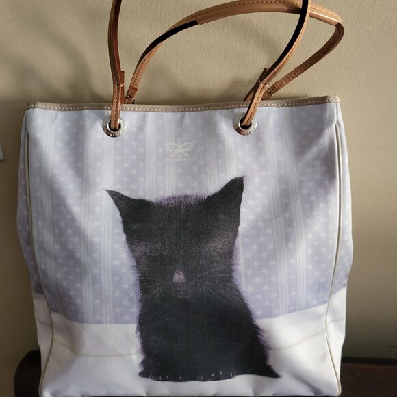 Vintage Anya Hindmarch black cat tote bag - Picture 1 of 4